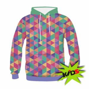 Dziecięca bluza z kapturem Fullprint Color triangle