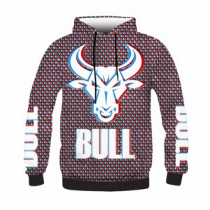Dziecięca bluza z kapturem Fullprint Bull Glitch 3D