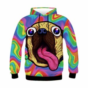 Dziecięca bluza z kapturem Fullprint Colored Pug
