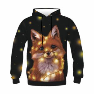 Dziecięca bluza z kapturem Fullprint Fox And Christmas Lights