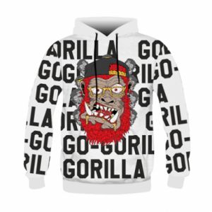Dziecięca bluza z kapturem Fullprint z małpami GO-GORILLA