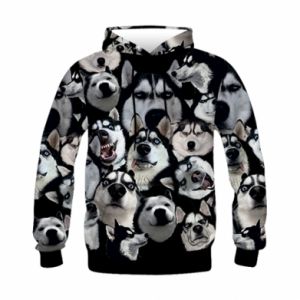 Dziecięca bluza z kapturem Fullprint Husky Emotions