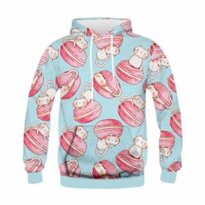 Dziecięca bluza z kapturem Fullprint Kocięta w makaronikach