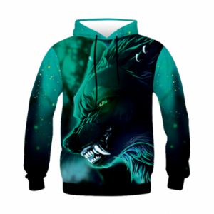 Dziecięca bluza z kapturem Fullprint Magic Wolf