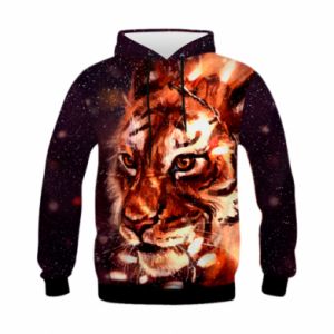 Dziecięca bluza z kapturem Fullprint Tygrys i girlanda