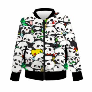 Kurtka bomber dziecięca Fullprint Funny pandas - PrintSalon Kurtka bomber dziecięca Fullprint Funny pandas
