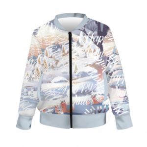 Kurtka bomber dziecięca Fullprint Happy Winter - PrintSalon Kurtka bomber dziecięca Fullprint Happy Winter