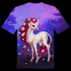 Męska koszulka Fullprint Fairy-tale unicorn in the forest