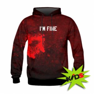 Dziecięca bluza z kapturem Fullprint na Halloween I'm fine