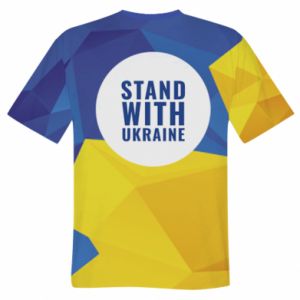 Męska koszulka Fullprint Stand with UKRAINE geometric