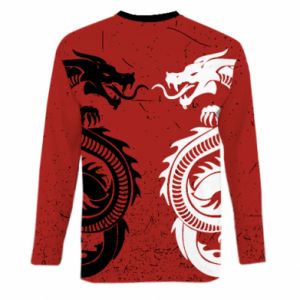 Mięskie 3d longslevee Dragons Black White