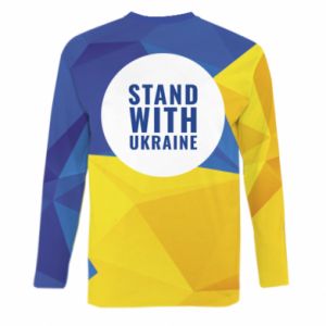 Mięskie 3d longslevee Stand with UKRAINE geometric