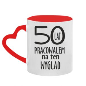Kubki z uchwytem w kształcie serca dwukolorowe