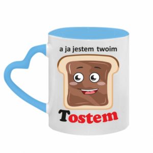 Kubki z uchwytem w kształcie serca dwukolorowe