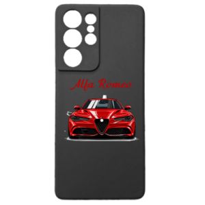 Etui na Samsung S21 Ultra Alfa Romeo czerwony - PrintSalon Etui na Samsung S21 Ultra Alfa Romeo czerwony