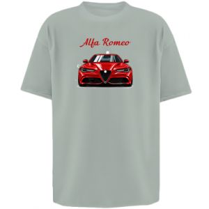 Koszulka oversize Alfa Romeo czerwony - PrintSalon Koszulka oversize Alfa Romeo czerwony