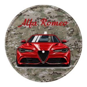 Naszywka okrągła Alfa Romeo czerwony