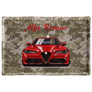 Naszywka prostokątna Alfa Romeo czerwony
