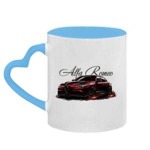 Kubek z uchwytem w kształcie serca dwokolorowy Alfa romeo Giulia