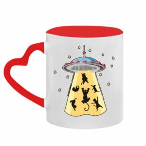 Kubki z uchwytem w kształcie serca dwukolorowe