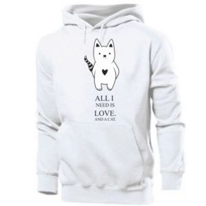 Bluza z kapturem męska z kotami All i need is love and a cat