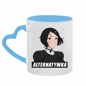 Kubki z uchwytem w kształcie serca dwukolorowe