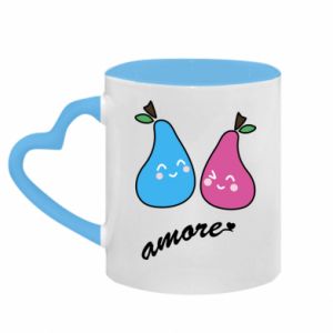 Kubki z uchwytem w kształcie serca dwukolorowe