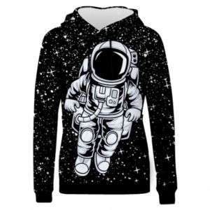 Damska bluza z kapturem Fullprint Astronauta w kosmosie