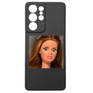 Etui na Samsung S21 Ultra Barbie z niezadowoloną miną - PrintSalon Etui na Samsung S21 Ultra Barbie z niezadowoloną miną