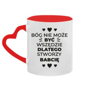 Kubki z uchwytem w kształcie serca dwukolorowe