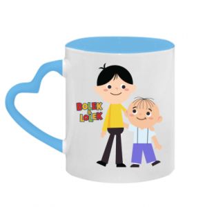 Kubki z uchwytem w kształcie serca dwukolorowe