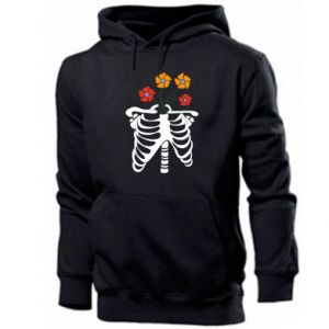 Bluza z kapturem męska Bones with flowers