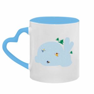 Kubki z uchwytem w kształcie serca dwukolorowe