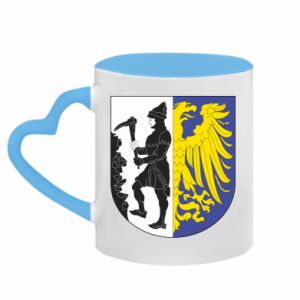 Kubki z uchwytem w kształcie serca dwukolorowe