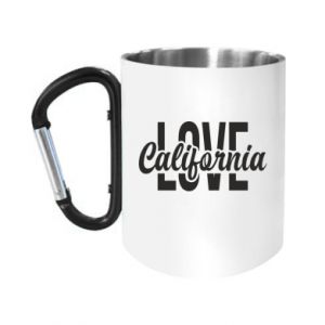 Kubek metalowy z uszkiem karabińczykiem California love - PrintSalon Kubek metalowy z uszkiem karabińczykiem California love