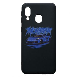 Etui na Samsung A40 Chevrolet Corvette niebieski
