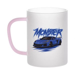 Kubek szroniony dwukolorowy Chevrolet Corvette niebieski