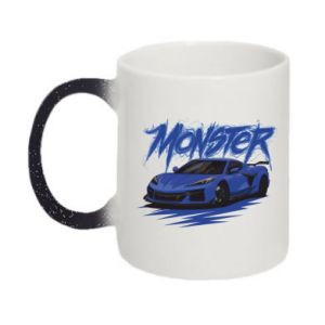 Kubek-zmieniający kolor brokatowy Chevrolet Corvette niebieski