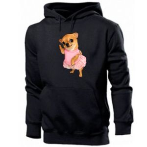 Bluza z kapturem męska z psami Chihuahua w sukience
