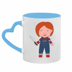 Kubki z uchwytem w kształcie serca dwukolorowe
