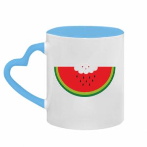 Kubki z uchwytem w kształcie serca dwukolorowe