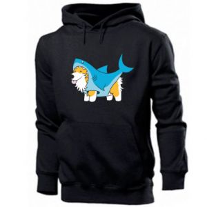 Bluza z kapturem męska z psami Corgi Disguise as Shark