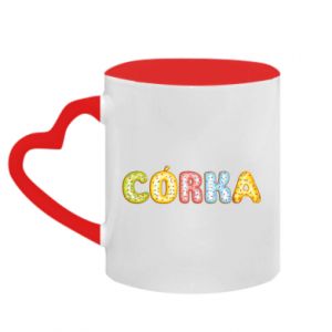 Kubki z uchwytem w kształcie serca dwukolorowe