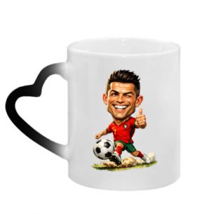 Kubek magiczny z uchwytem w kształcie serca Cristiano Ronaldo