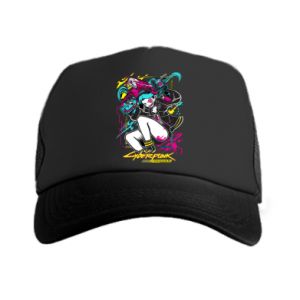 Czapka trucker Cyberpunkowa sztuka Rebekki