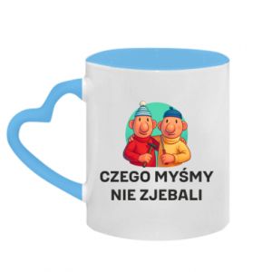 Kubek z uchwytem w kształcie serca dwokolorowy Czego myśmy nie zjebali