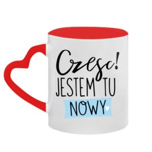 Kubki z uchwytem w kształcie serca dwukolorowe