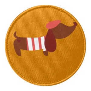 Naszywka okrągła z psami Dachshund french