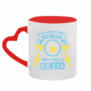 Kubki z uchwytem w kształcie serca dwukolorowe