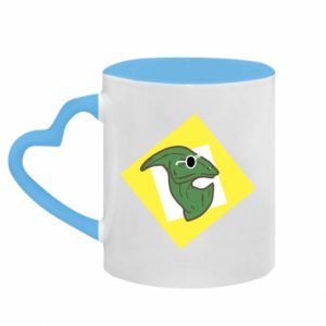 Kubki z uchwytem w kształcie serca dwukolorowe